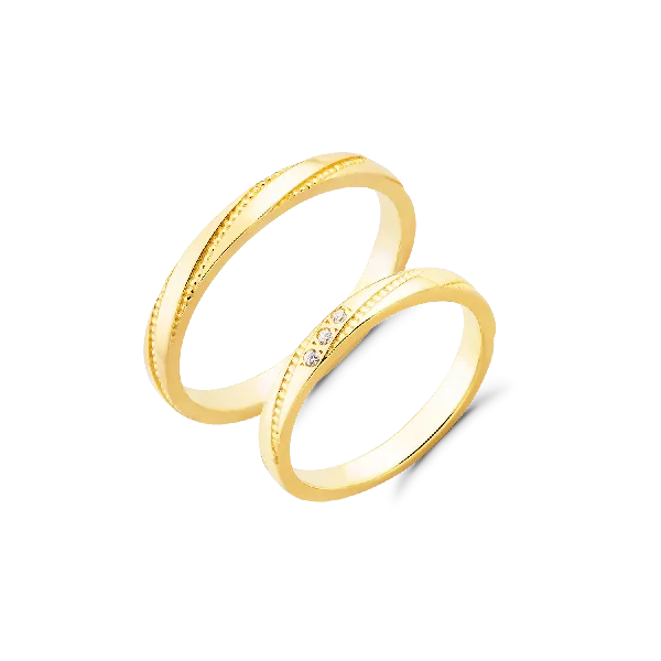 Nhẫn cưới Vàng 18K Kim cương tự nhiên